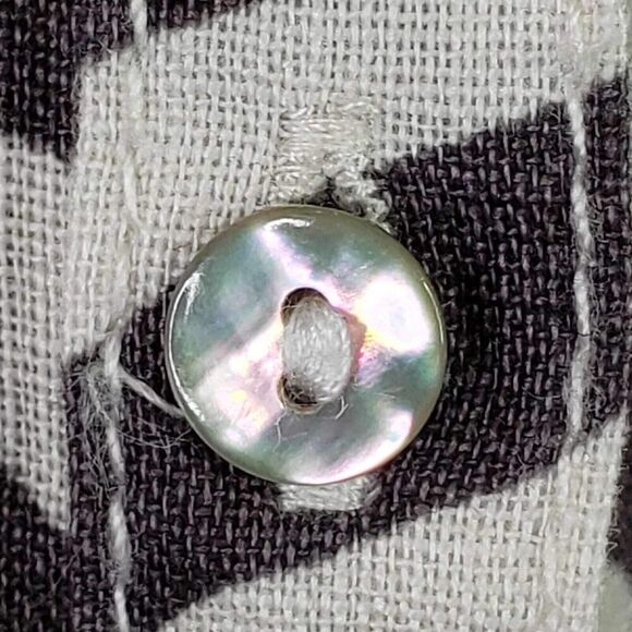 Tahari Shirt Womens XL Zebra Stripe Linen Button Up Long Sleeve Lagenlook - Picture 5 of 8